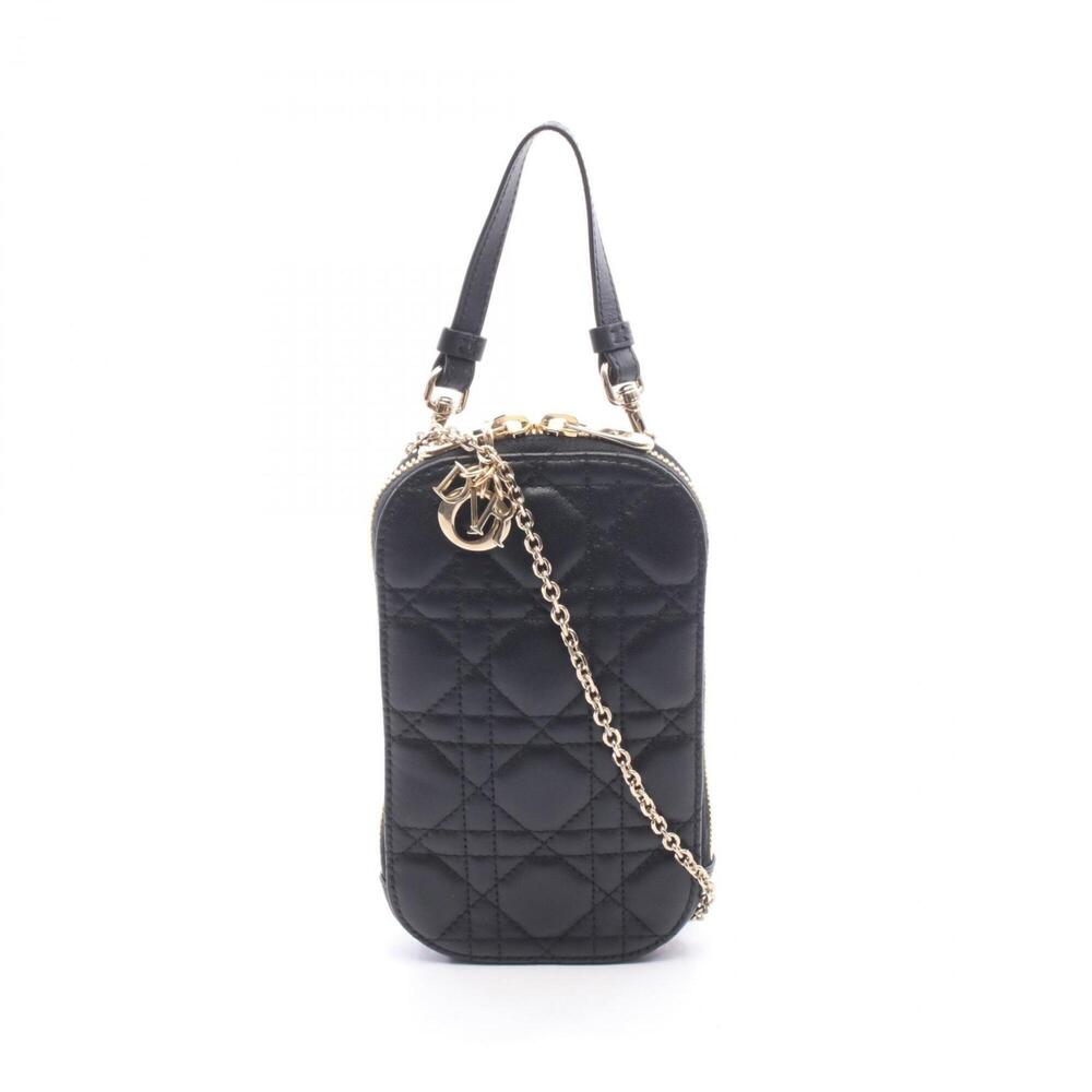 Christian Dior Dior LADY DIOR Cannage Phone Holder Handbag, Leather, Women's,...